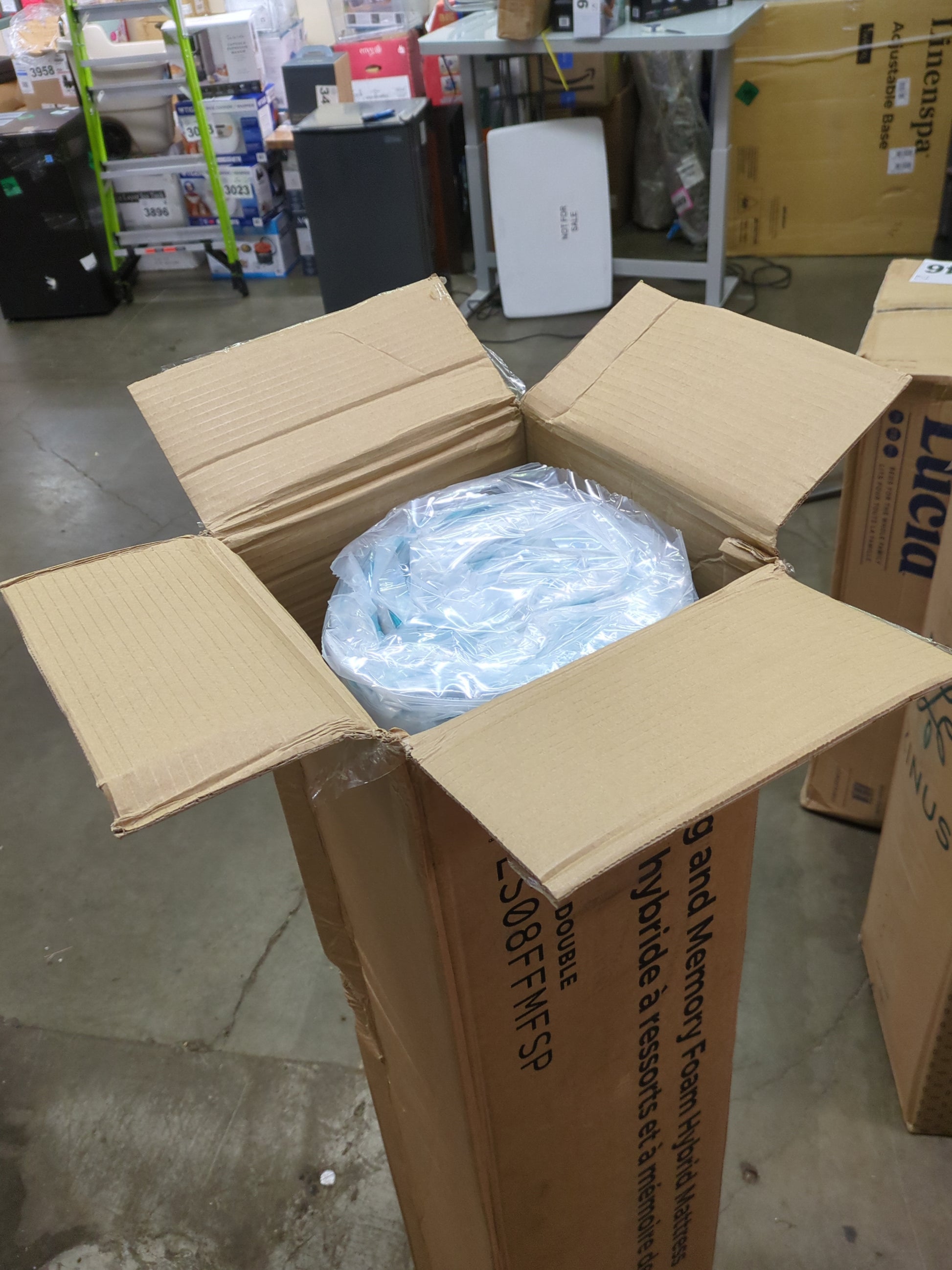 Linenspa 8 Inch Memory Foam and Spring Hybrid Mattress - Medium Firm Feel - Bed in a Box - Quality Comfort and Adaptive Support - Breathable - Cooling - Guest and Kids Bedroom - Full Size - Retail $179