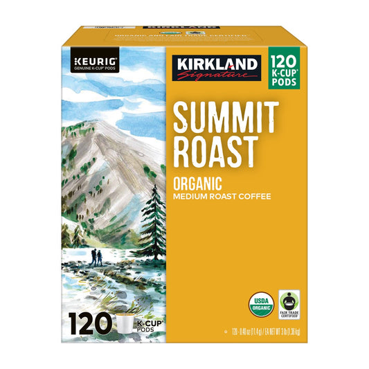 Kirkland Signature Coffee Organic Summit Roast K-Cup Pod, 120-count - Retail $42