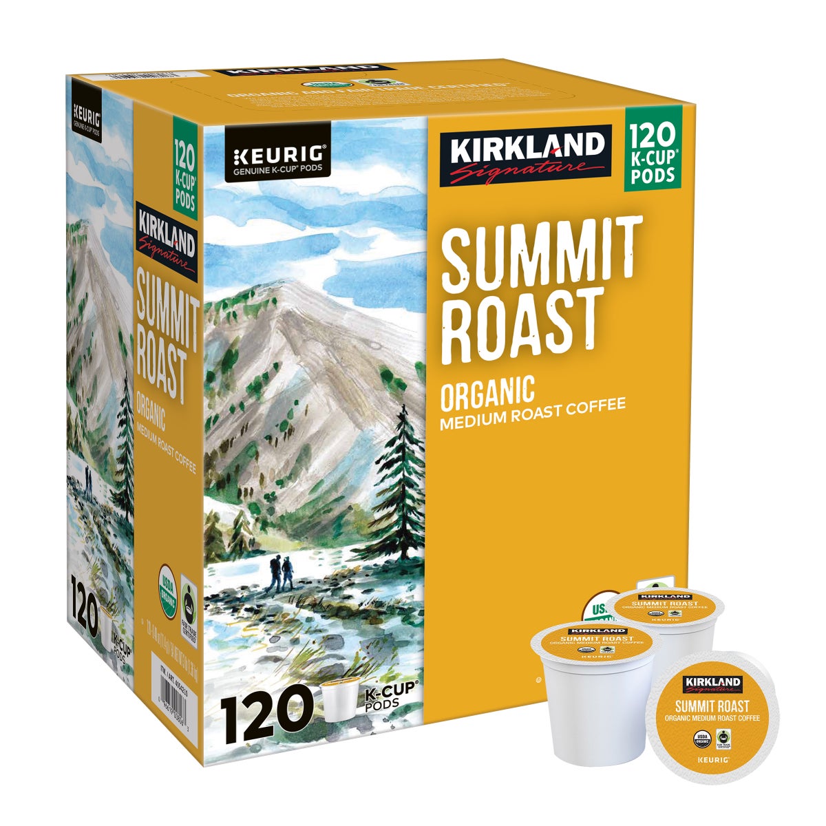 Kirkland Signature Coffee Organic Summit Roast K-Cup Pod, 120-count - Retail $42
