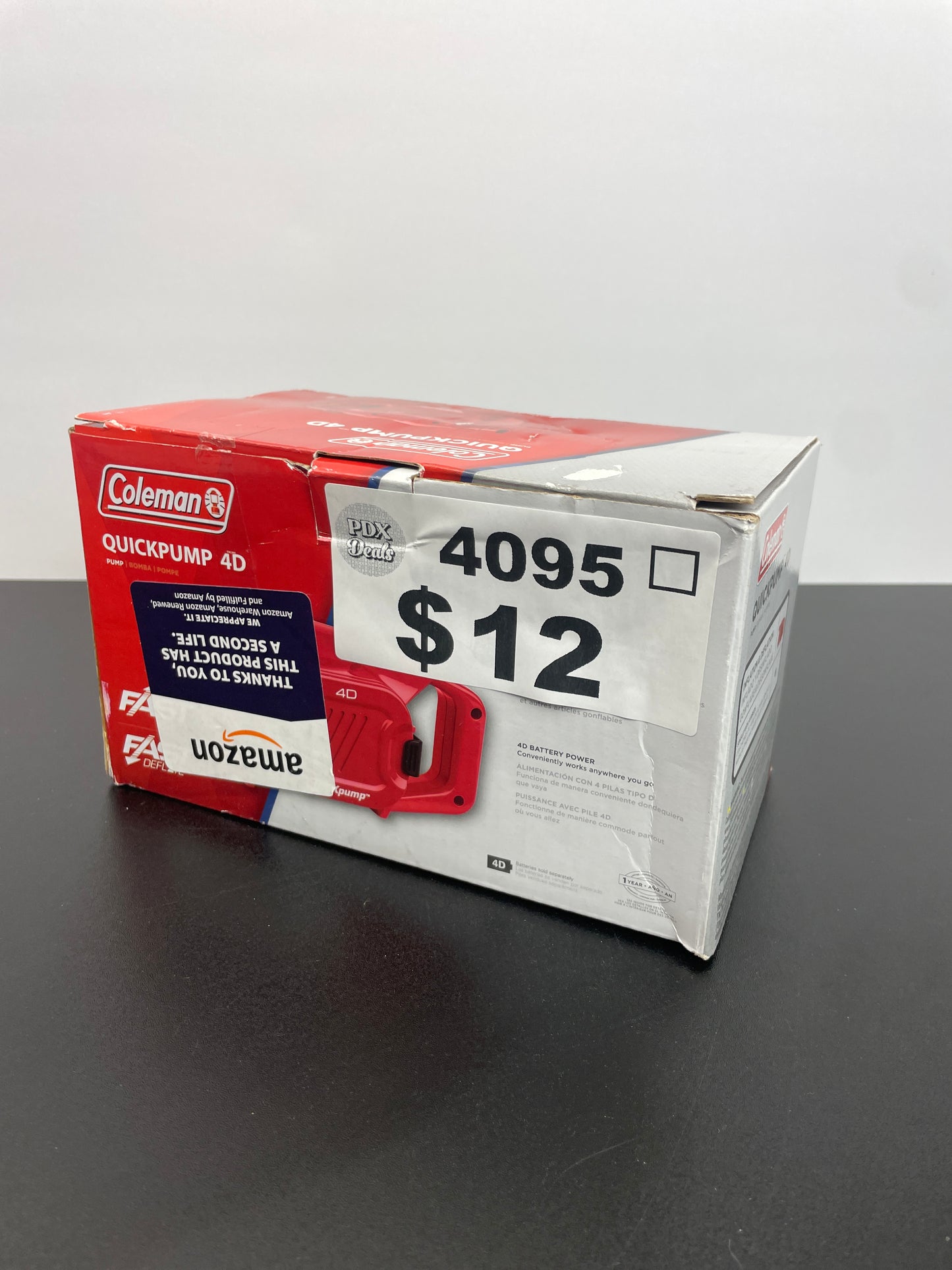 Coleman QuickPump Air Pump for Air Beds & Inflatables, Portable Air Pump with Fast Inflation or Deflation, Battery-Powered/Rechargeable/12-Volt/120-Volt Power Options - Retail $27