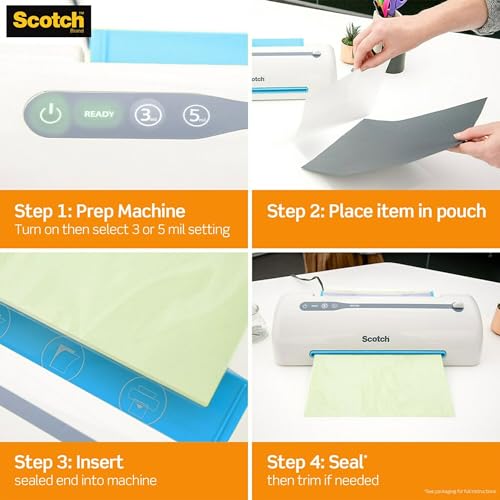 Scotch(TM) Menu Size Thermal Laminating Pouches, 3 mil, 17 1/2 x 11 1/2, 25 per Pack