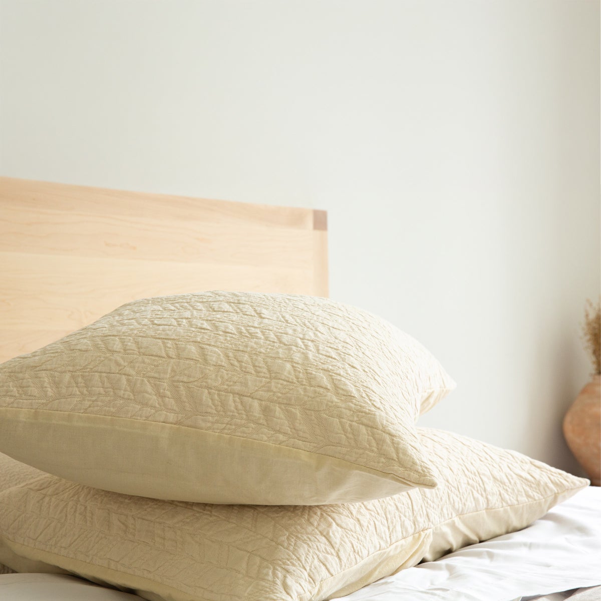 Avocado Herringbone 3-piece Organic Cotton Coverlet Set