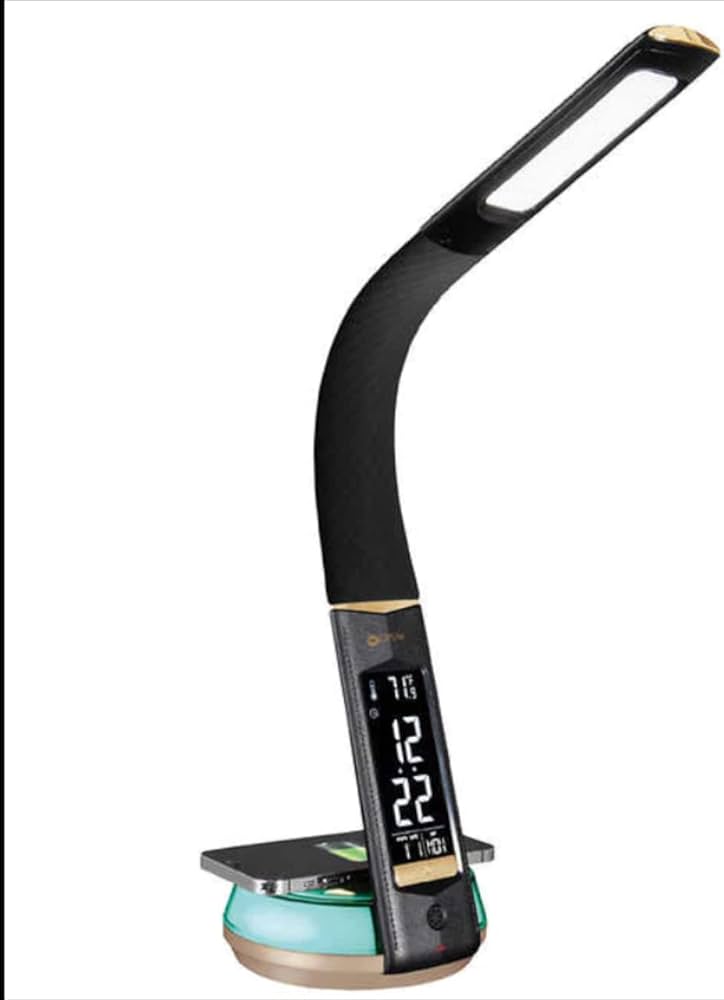 OttLite Black Wireless Charging LED Table Lamp - Retail $49