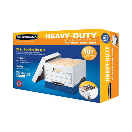 Bankers Box Heavy Duty File Boxes Letter/Legal, 10-pack - Retail $32