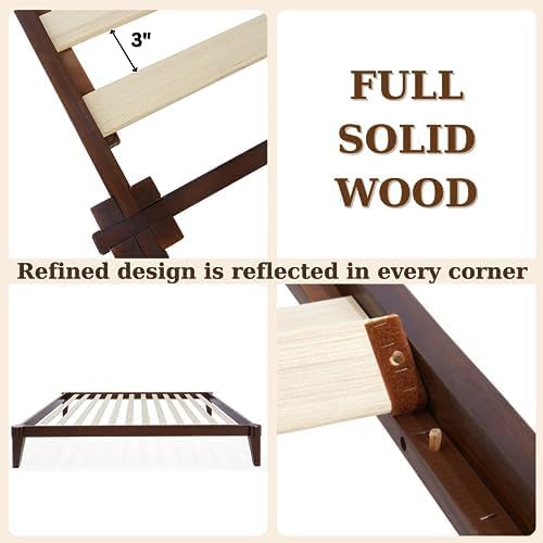 Chalipa Basic Bed Frame Without headboard - Walnut - Twin
