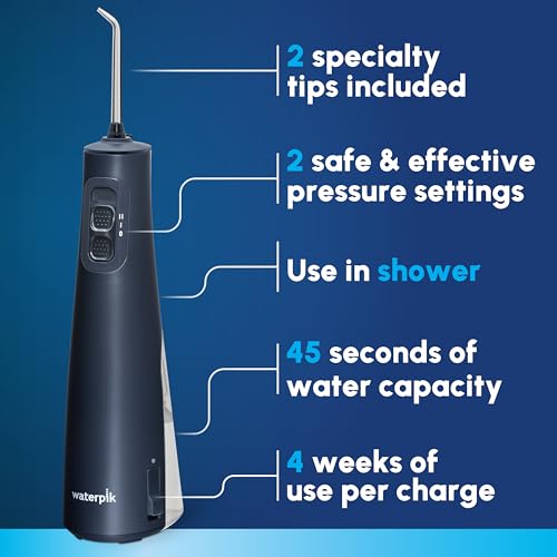 Waterpik Cordless Pulse 3100 Portable Water Flosser, Rechargeable, Blue