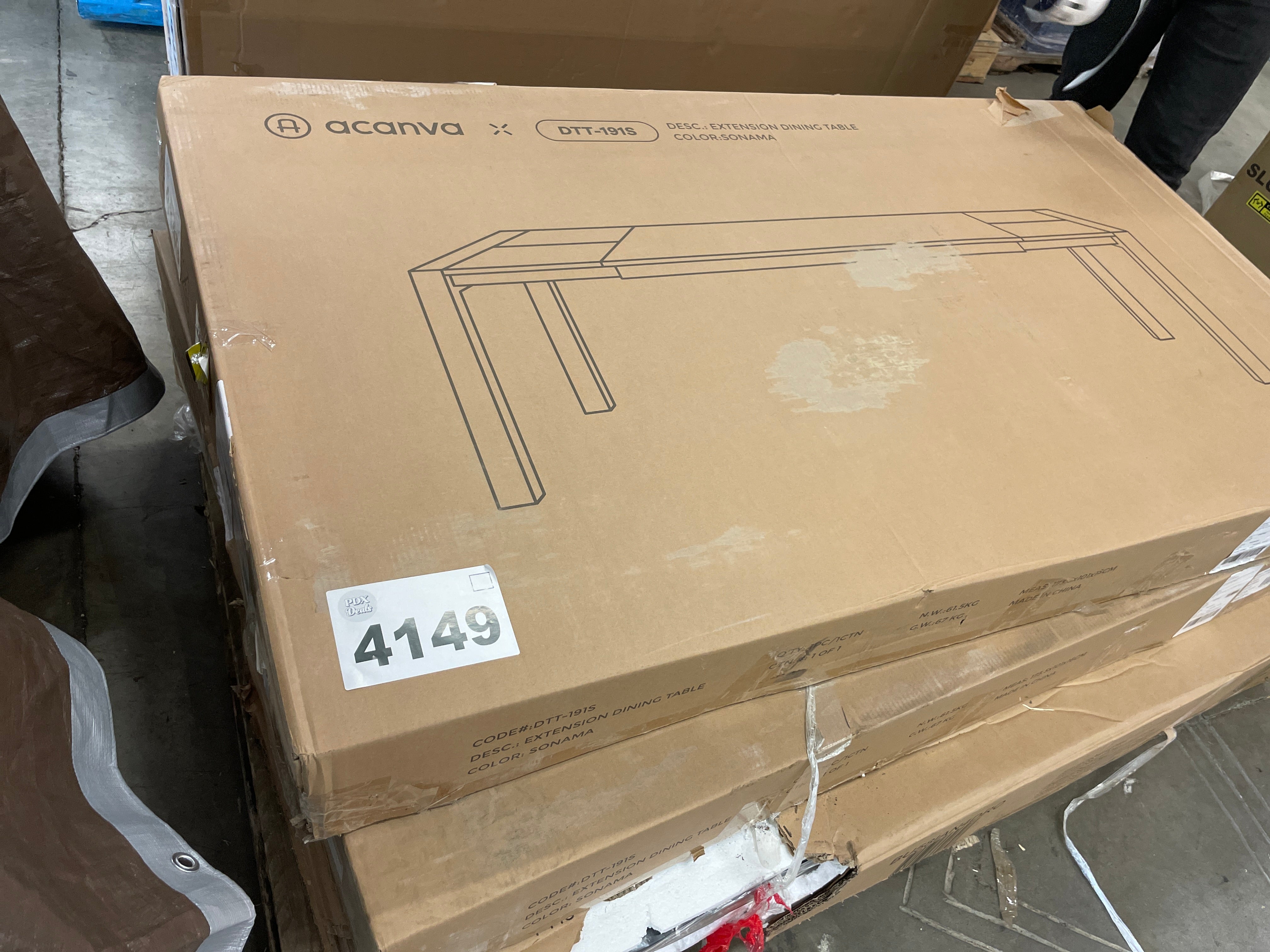NEW in Box - Acanva Extension Rectangle Dining Table for 6 to 8