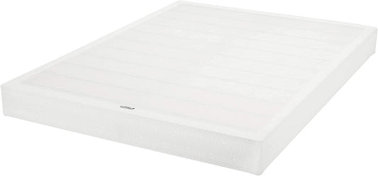 Amazon Basics Smart Box Spring Bed Base, 9 Inch Mattress Foundation, Tool-Free Easy Assembly, Queen, White - Retail $139