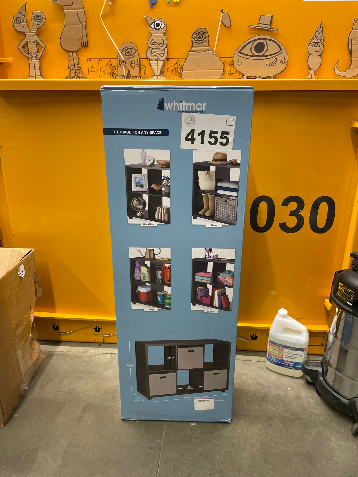 Whitmor, Espresso Deluxe 6 Organizer with 3 Fabric Cubes - Retail $118