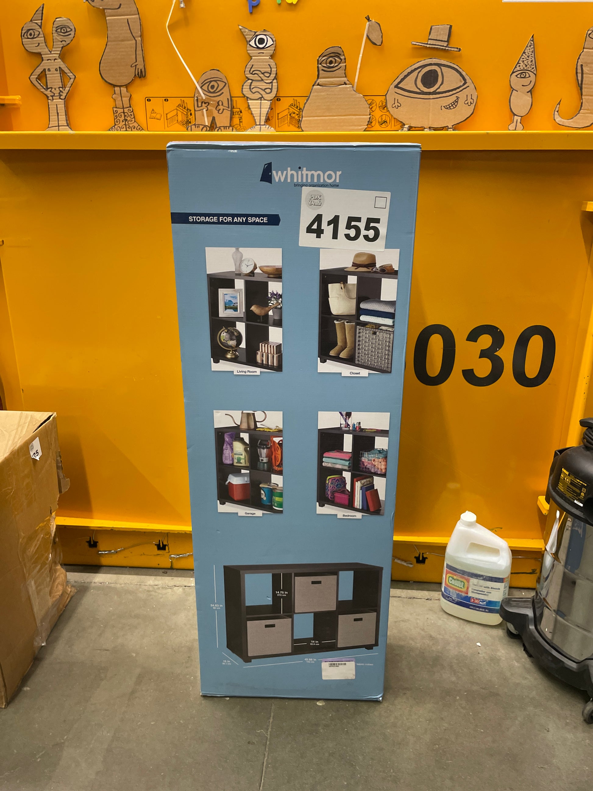 Whitmor, Espresso Deluxe 6 Organizer with 3 Fabric Cubes - Retail $118