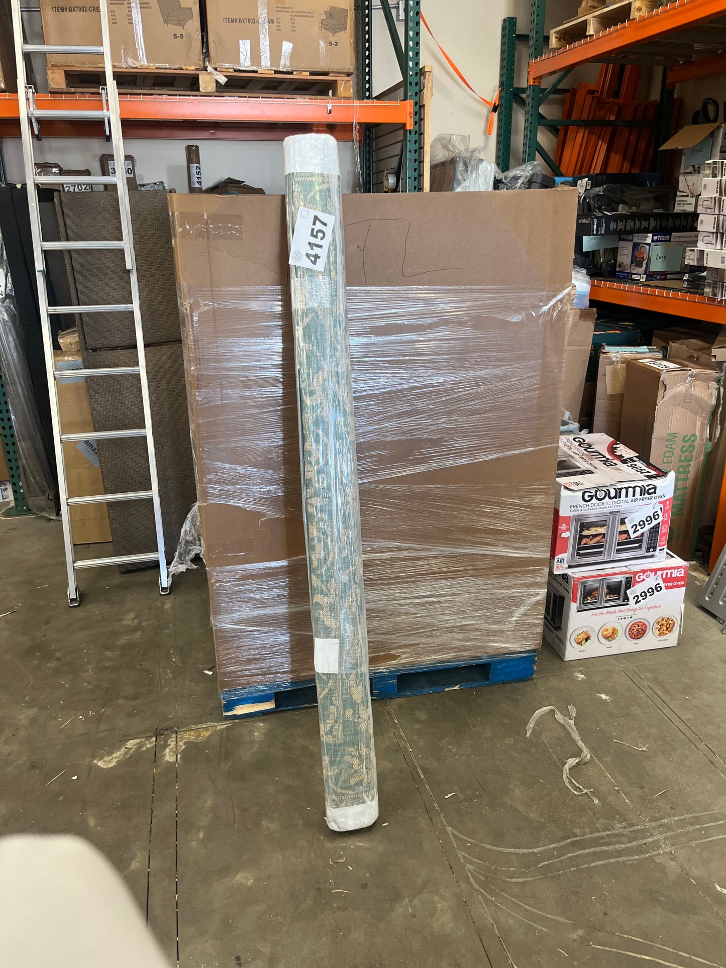 Gertmenian Indoor Outdoor Area Rug, Classic Flatweave, Washable, Stain & UV Resistant Carpet, Deck, Patio, Poolside & Mudroom, 6x9 Ft Medium, Center Medallion, Aqua Blue, 22255 - Retail $102