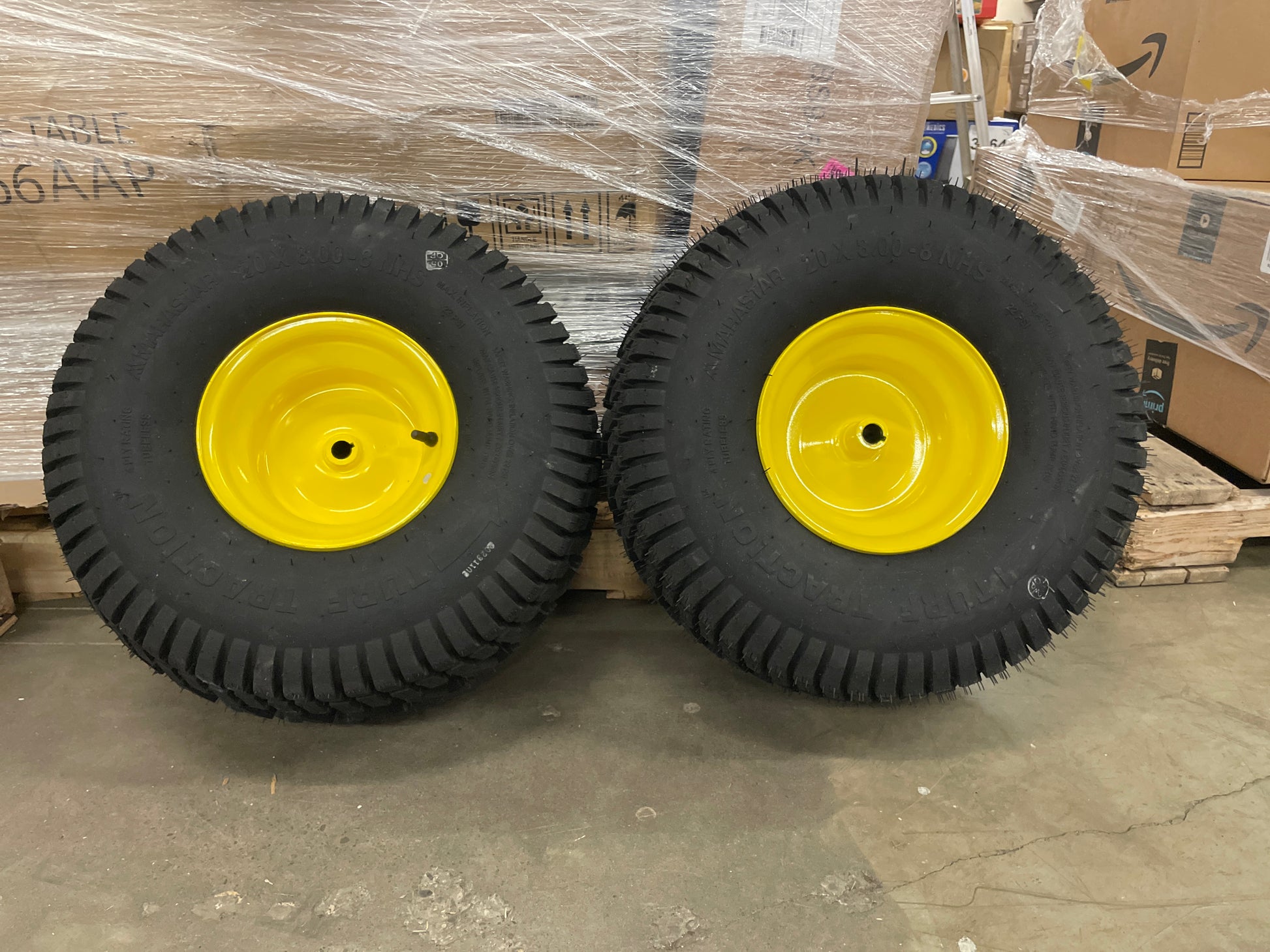Turf Traction 20x8.00-8 Rear Tire Assembly Replacements for John Deere Riding Mowers, Set of 2 - Retail $0