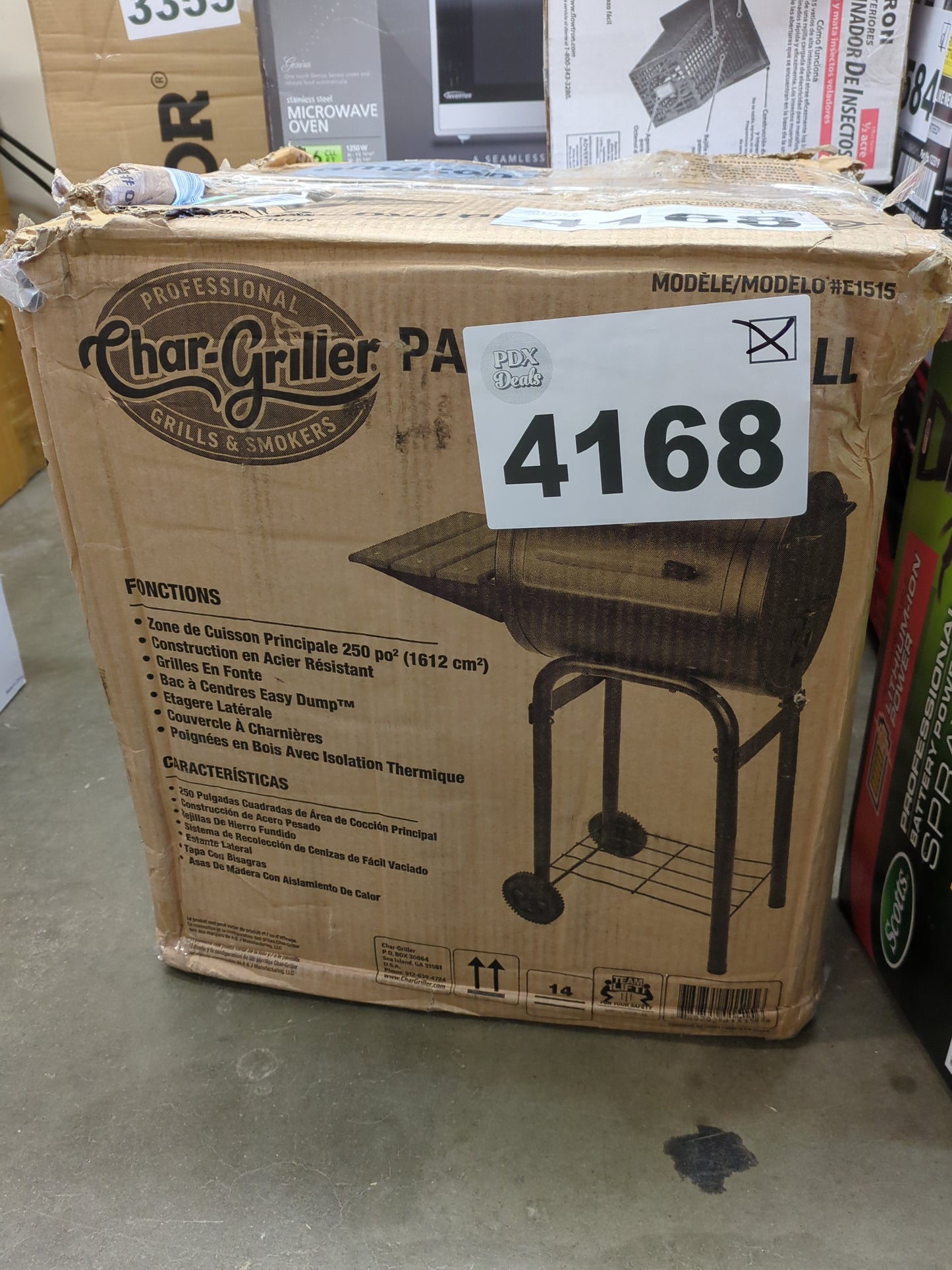 Char-Griller E1515 Patio Pro Charcoal Grill, Black - Retail $0