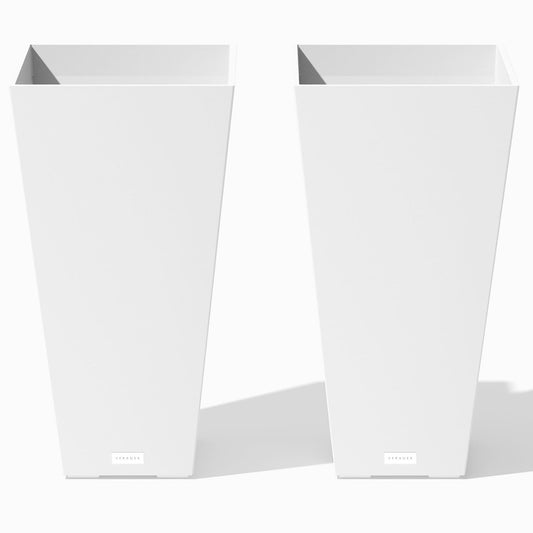 Veradek V-Resin Indoor/Outdoor Taper Planter, 2-Pack (26 inch, White)