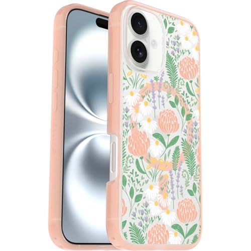 OtterBox iPhone 16 Symmetry Series Clear Case - Peachy Bloom Pink