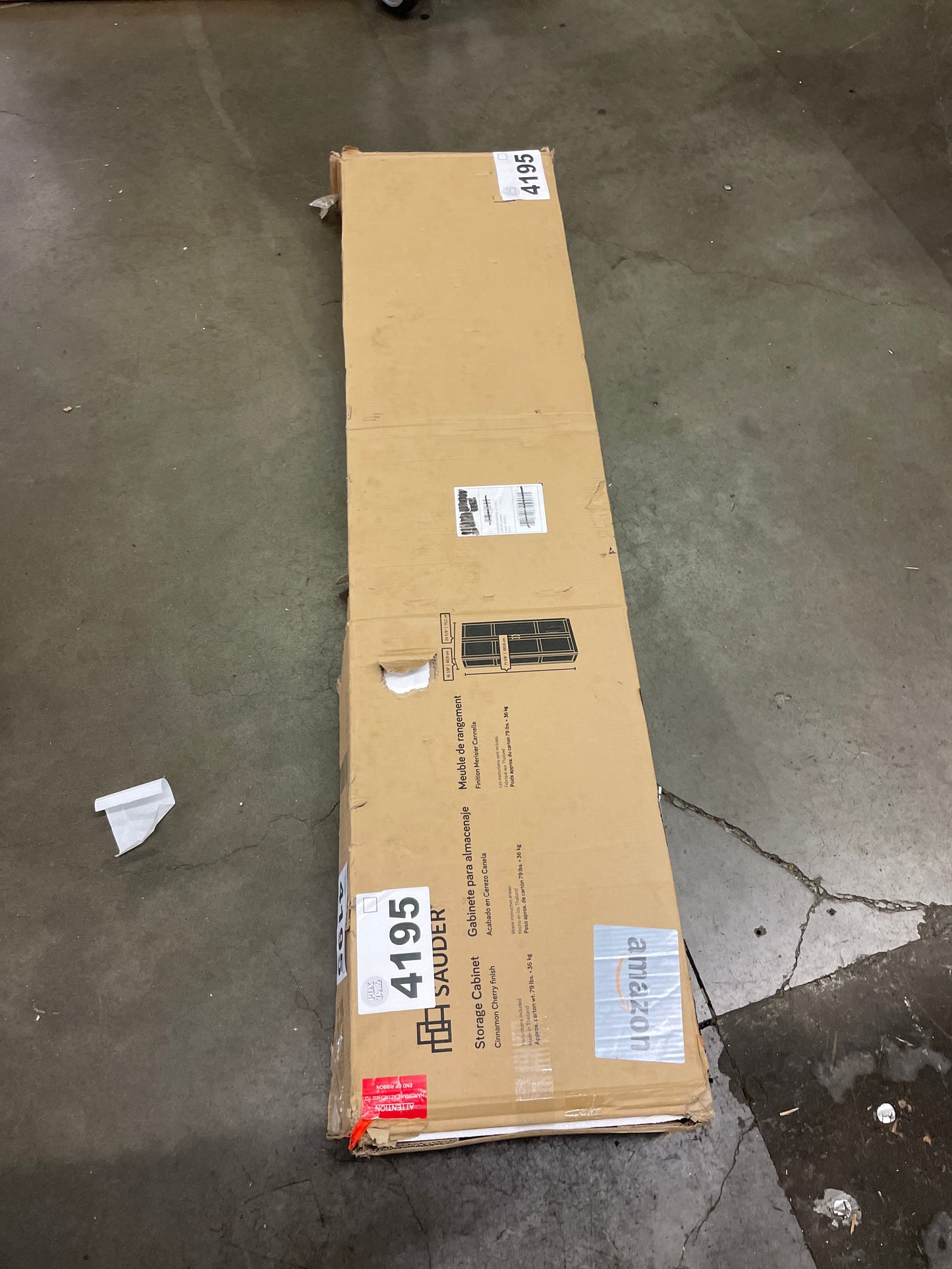 Sauder 419496 Miscellaneous Storage Storage Cabinet, 29.61 " x D: 16.02 " x H: 71.50", Cinnamon Cherry finish - Retail $187