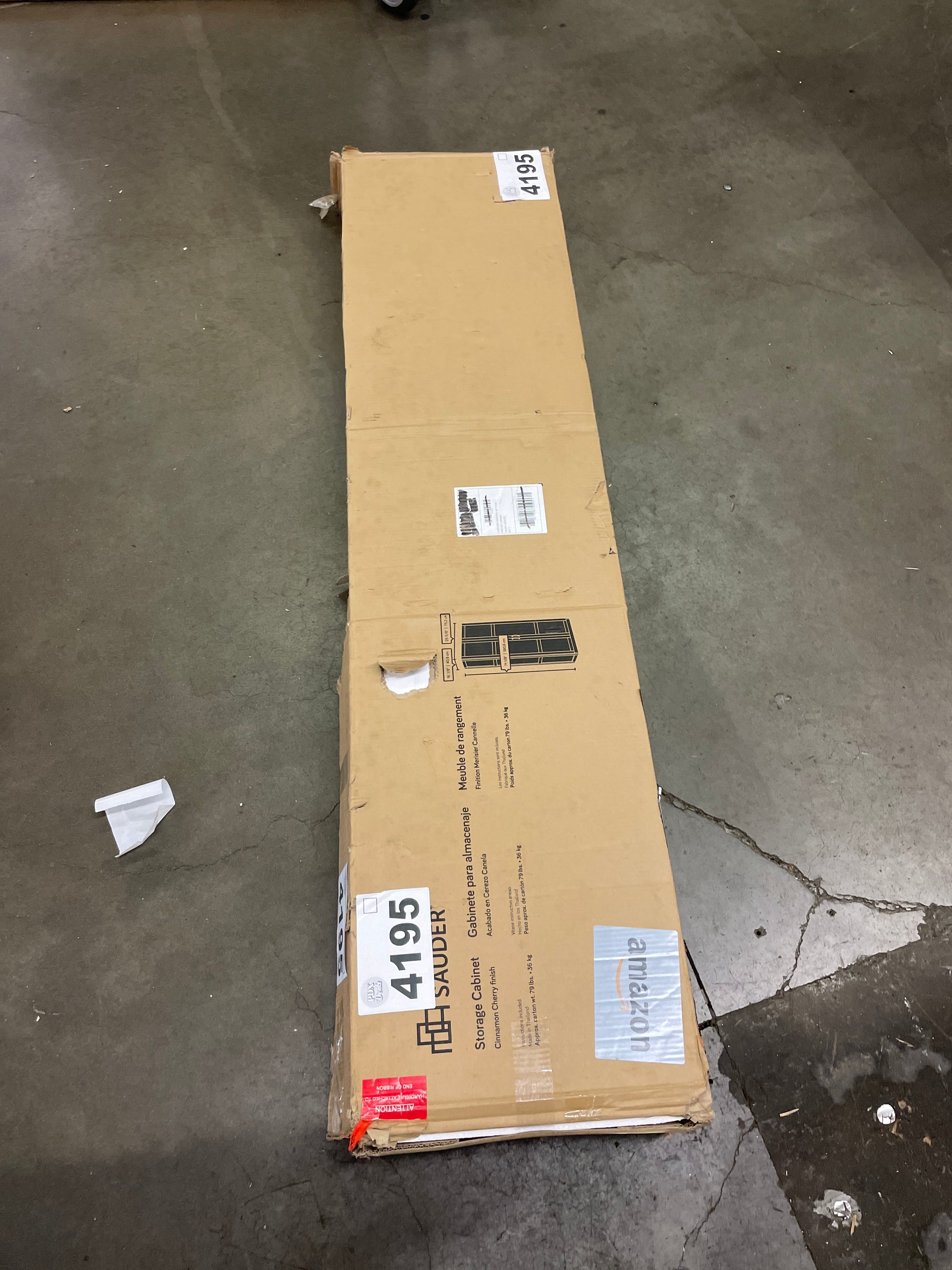 Sauder 419496 Miscellaneous Storage Storage Cabinet, 29.61 " x D: 16.02 " x H: 71.50", Cinnamon Cherry finish - Retail $187