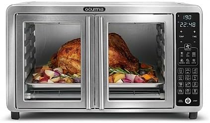 Gourmia 43L XL Digital Air Fryer Countertop Oven with Single-Pull French Doors - Retail $149
