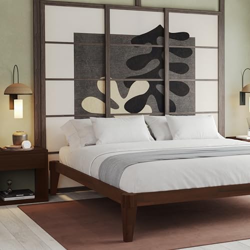 Chalipa Basic Bed Frame Without headboard - Walnut - Twin