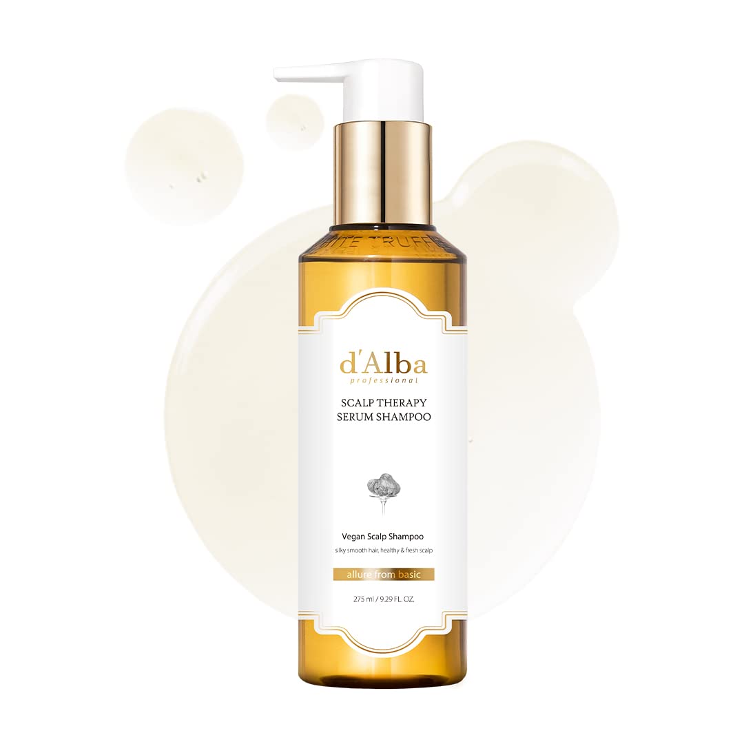 d'alba Piedmont Professional Repairing Scalp Therapy Serum Shampoo 275ml, Mild and Vegan Formula, Gentle Hair and Scap Treatment