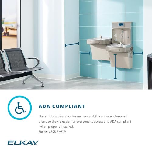 Elkay LZS8WSLK ezH2O & Single ADA Cooler Filtered Refrigerated Light Gray (Bubbler only)