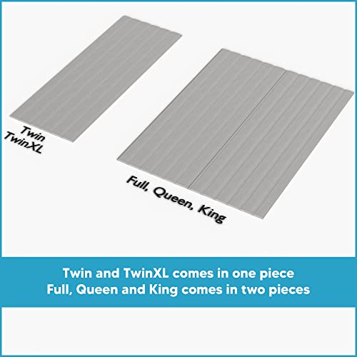 0.75-Inch Heavy Duty Vertical Wooden Bunkie Board/Bed Slats with Cover, Enhance Mattress Support, Full(53"), Grey