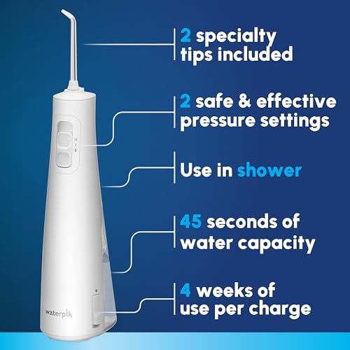 Waterpik Cordless Pulse 3100 Portable Water Flosser, Rechargeable, White