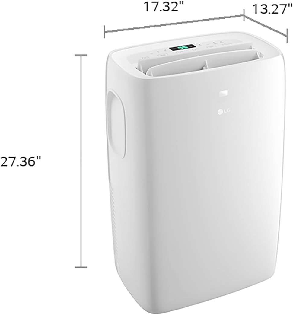 LG 6,000 BTU Portable Air Conditioner, 115V, Cools 250 Sq.Ft. (10' x 25' Room Size), Portable Air Conditioner for Home with Quiet Operation, LCD Remote Control, and Window Installation Kit, White