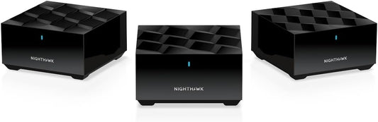 NEW - NETGEAR Nighthawk Advanced Whole Home Mesh WiFi 6 System (MK63S) AX1800 Router with 2 Satellite Extenders
