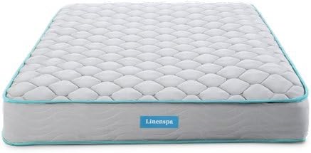 NEW - Linenspa QUEEN 6 Inch Mattress - Firm Feel - Bonnell Spring with Foam Layer - Mattress in a Box - Youth or Kids Bed - Guest Bedroom - Durable and Breathable Support - Affordable - Queen Size - Retail $136