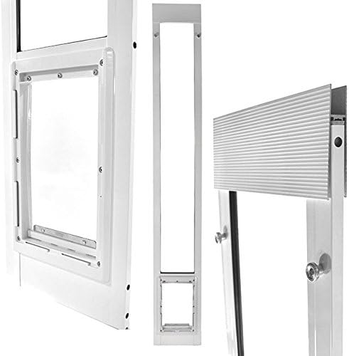 NEW - Ideal Pet Products Aluminum Pet Patio Door, Adjustable Height 77-5/8" To 80-3/8", 15" x 20" Flap Size, White - Retail $159