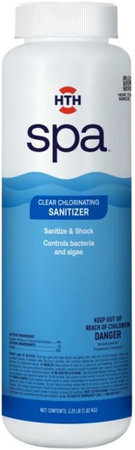 HTH Spa 86134 Clear Chlorinating Sanitizer, Spa & Hot Tub Chemical Controls Bacteria and Algae, 2.25 lbs