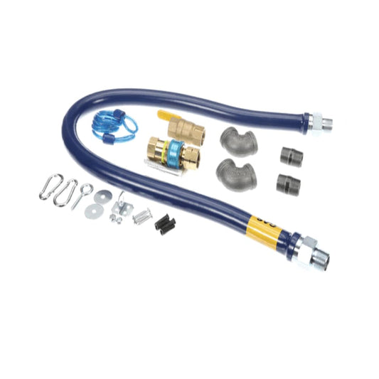 Dormont CAN1675KIT48 Gas Hose, Blue, Snap-Fast, Valve & Elbows, Restraining Device, 3/4" x 48" - Retail $388