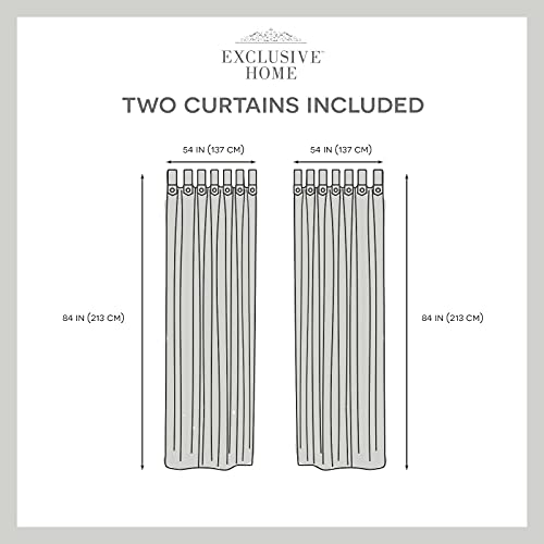Exclusive Home Curtains Loha Tuxedo Tab Top Curtain Panel Pair, 54"x96", Natural