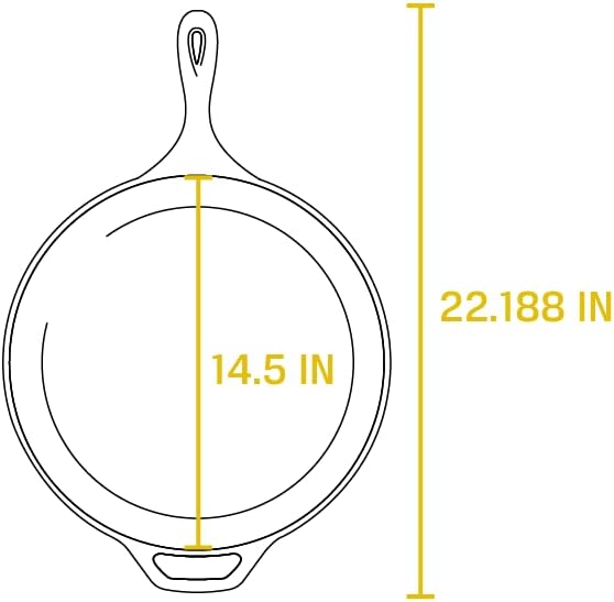 Lodge 15 Inch Cast Iron Pre-Seasoned Skillet â€“ Signature Teardrop Handle - Use in the Oven, on the Stove, on the Grill, or Over a Campfire, Black - Retail $49