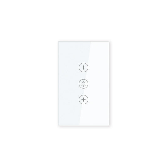 Smart Dimmer Switch,Single-Gang,Neutral Required,2.4GHz,Tuya/Smart Life App/Alexa,Tempered Glass Panel,White