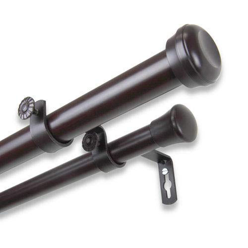 Rod Desyne 100-68-666-D 1" Rosen Double Curtain Rod, 66-120 inch, Mahogany