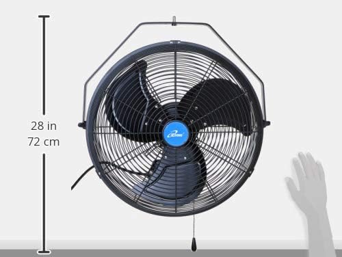 NEW - iLiving 18" Wall Mounted Variable Speed Indoor/Outdoor Weatherproof Fan, Industrial grade for Patio, Greenhouse, Garage, Workshop, and Loading Dock, 6360 CFM, Black - Retail $135