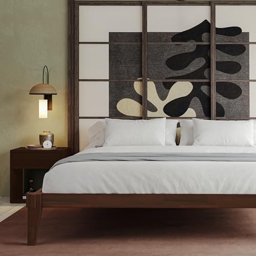 Chalipa Basic Bed Frame Without headboard - Walnut - Twin