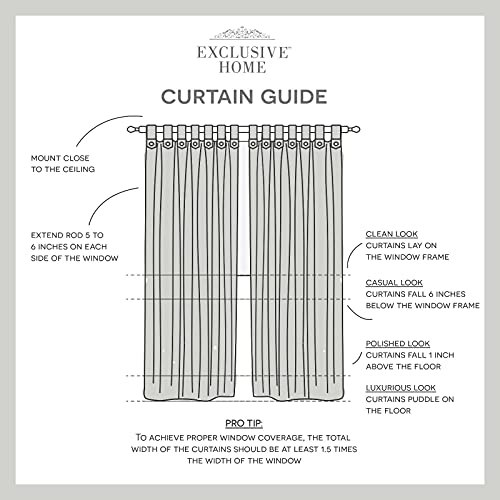 Exclusive Home Curtains Loha Tuxedo Tab Top Curtain Panel Pair, 54"x96", Natural