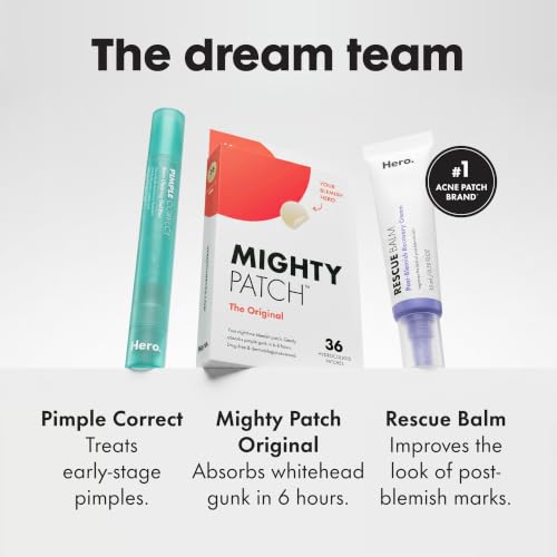 Mighty Patch Hero Cosmetics Original Nighttime Acne Pimple Patches, 72 Ct