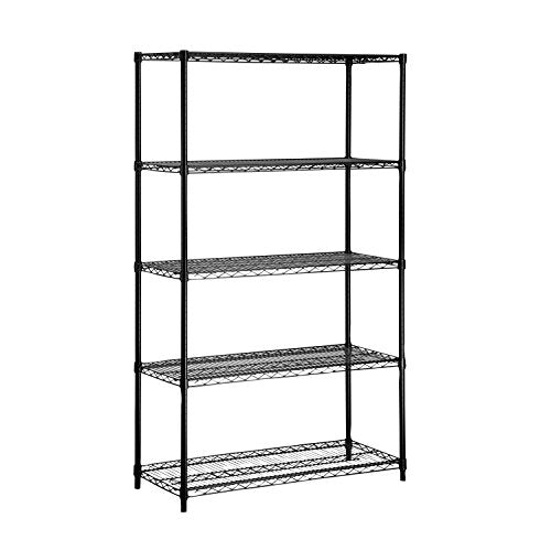 Honey-Can-Do 5-Tier Steel Shelving Unit, 800 lb/Shelf, Black, 42x18x72 in