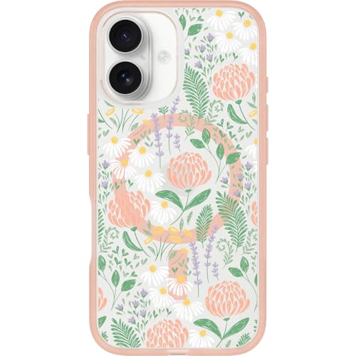 OtterBox iPhone 16 Symmetry Series Clear Case - Peachy Bloom Pink