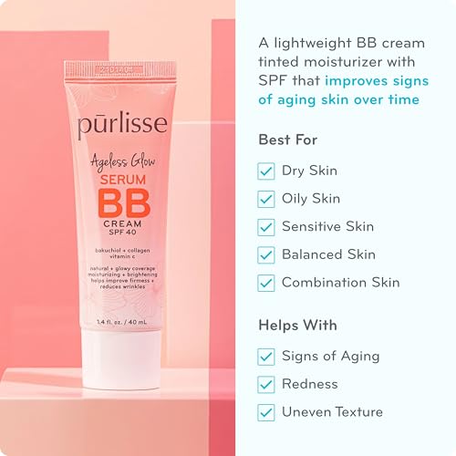 pūrlisse Ageless Glow Serum BB Cream SPF 40 - Light Medium (1.4 oz