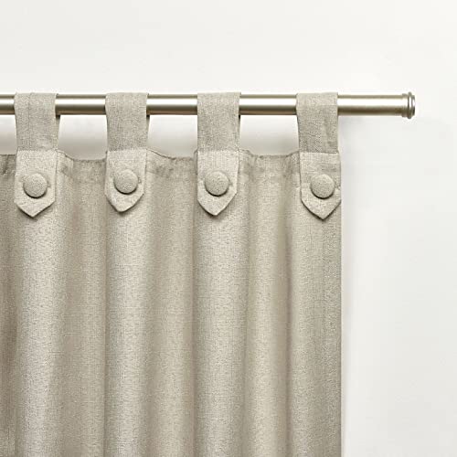 Exclusive Home Curtains Loha Tuxedo Tab Top Curtain Panel Pair, 54"x96", Natural
