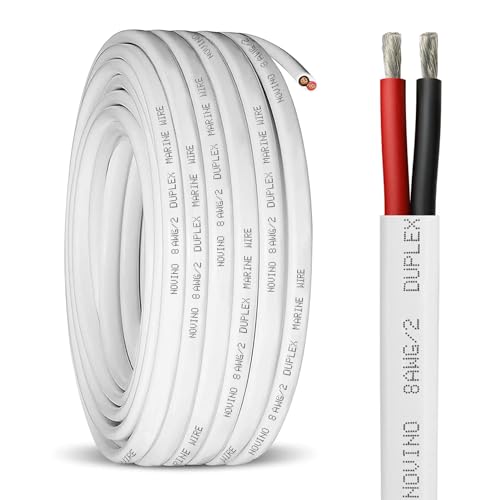 8 Gauge Marine Wire,8/2 Duplex Marine Grade Cable,100FT 8 AWG Wire