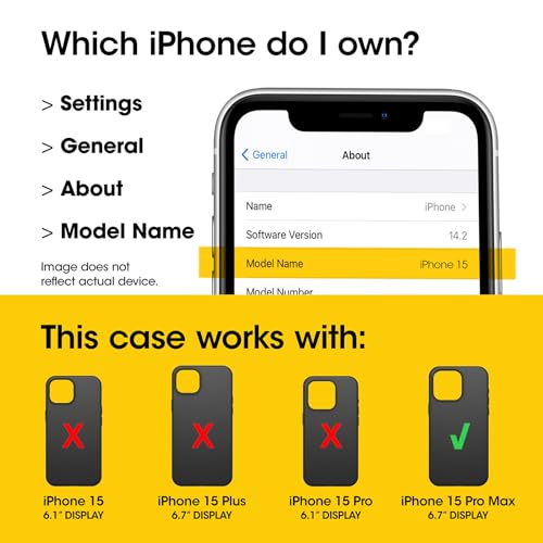 OtterBox iPhone 15 Pro Max Symmetry Series Cactus Leather for MagSafe - Noir Ash (Black), Snaps to MagSafe, Ultra-Sleek, Raised Edges Protect Camera & Screen