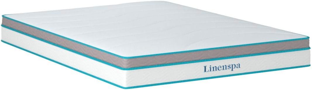 NEW - Linenspa QUEEN 10 Inch Memory Foam and Spring Hybrid Mattress - Medium Feel - Bed in a Box - Quality Comfort and Adaptive Support - Breathable - Cooling - Perfect for a Guest Bedroom - Queen Size - Retail $279