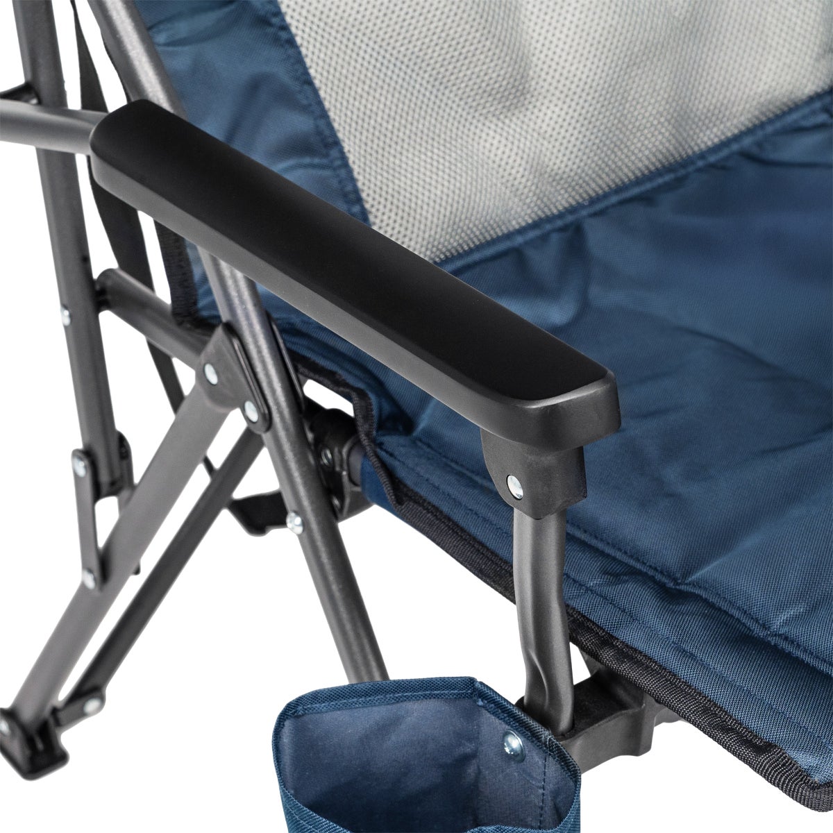 Timber Ridge Padded Folding Quad Chair with Side Organizer