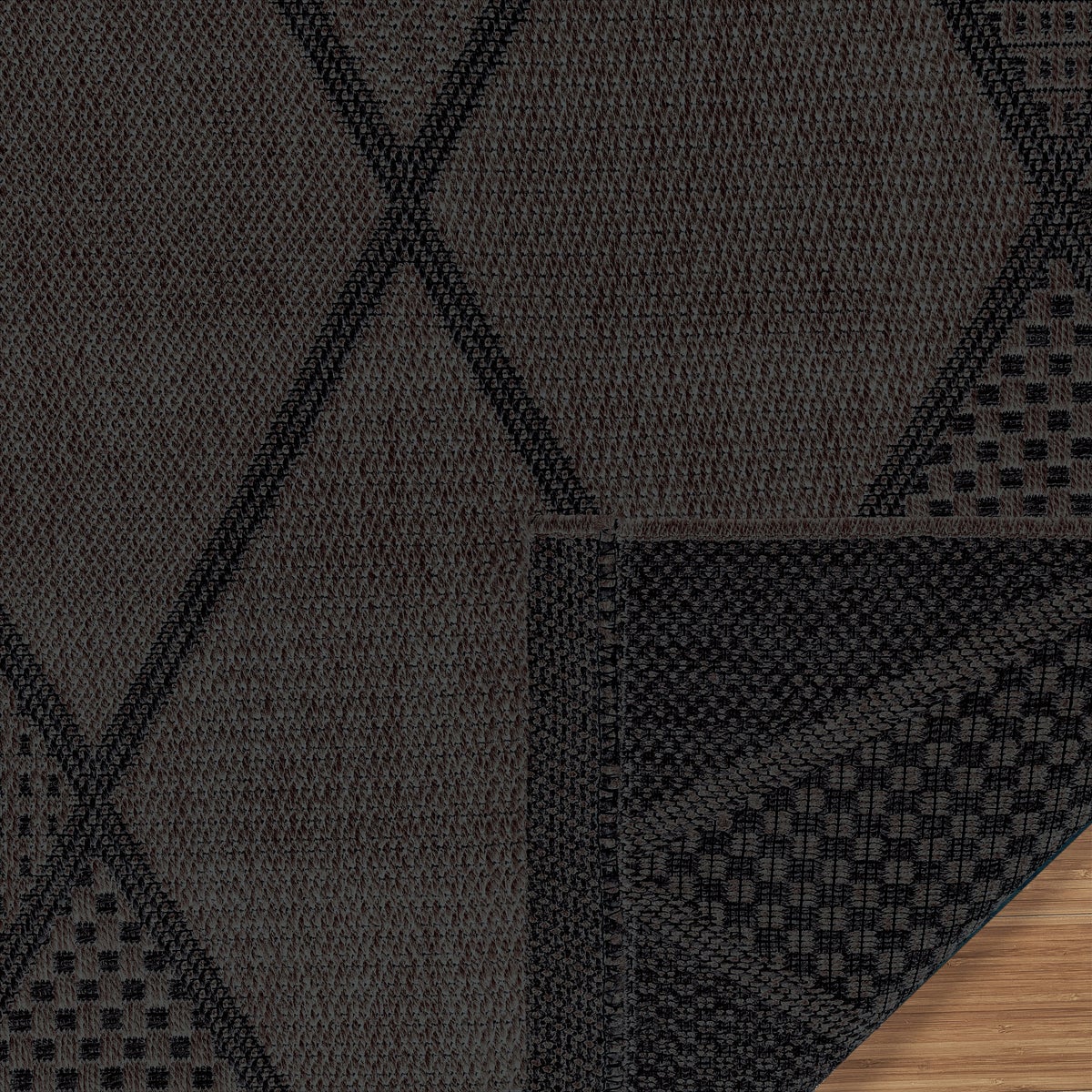 Laguna Indoor/Outdoor Area Rug, Morris Charcoal Pewter, 7'10” x 10'